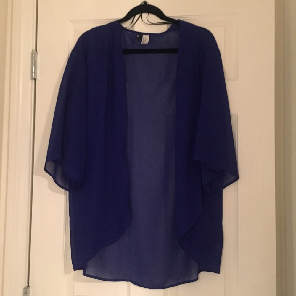 H&M Blue sheer cardigan.